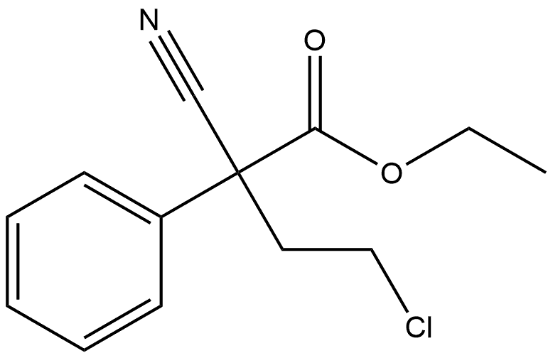 Benzeneacetic acid, α-(2-chloroethyl)-α-cyano-, ethyl ester Structure