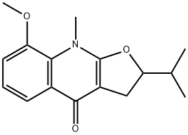Furo[2,3-b]quinolin-4(2H)-one, 3,9-dihydro-8-methoxy-9-methyl-2-(1-methylethyl)- Structure