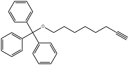 Benzene, 1,1',1''-[(7-octyn-1-yloxy)methylidyne]tris- Struktur