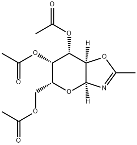 5H-Pyrano[2,3-d]oxazole-6,7-diol, 5-[(acetyloxy)methyl]-3a,6,7,7a-tetrahydro-2-methyl-, 6,7-diacetate, (3aS,5R,6R,7S,7aR)- Structure