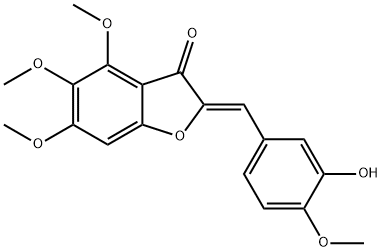 3(2H)-Benzofuranone, 2-[(3-hydroxy-4-methoxyphenyl)methylene]-4,5,6-trimethoxy-, (2Z)- Struktur