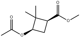 Cyclobutanecarboxylic acid, 3-(acetyloxy)-2,2-dimethyl-, methyl ester, (1S,3R)- Structure