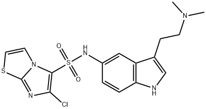 Imidazo[2,1-b]thiazole-5-sulfonamide, 6-chloro-N-[3-[2-(dimethylamino)ethyl]-1H-indol-5-yl]- Structure
