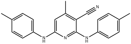 4-Methyl-2,6-bis[(4-methylphenyl)amino]-3-pyridinecarbonitrile Structure