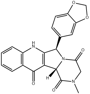 Pyrazino[1',2':1,5]pyrrolo[3,4-b]quinoline-1,4,12(6H)-trione, 6-(1,3-benzodioxol-5-yl)-2,3,7,12b-tetrahydro-2-methyl-, (6R,12bS)- Structure