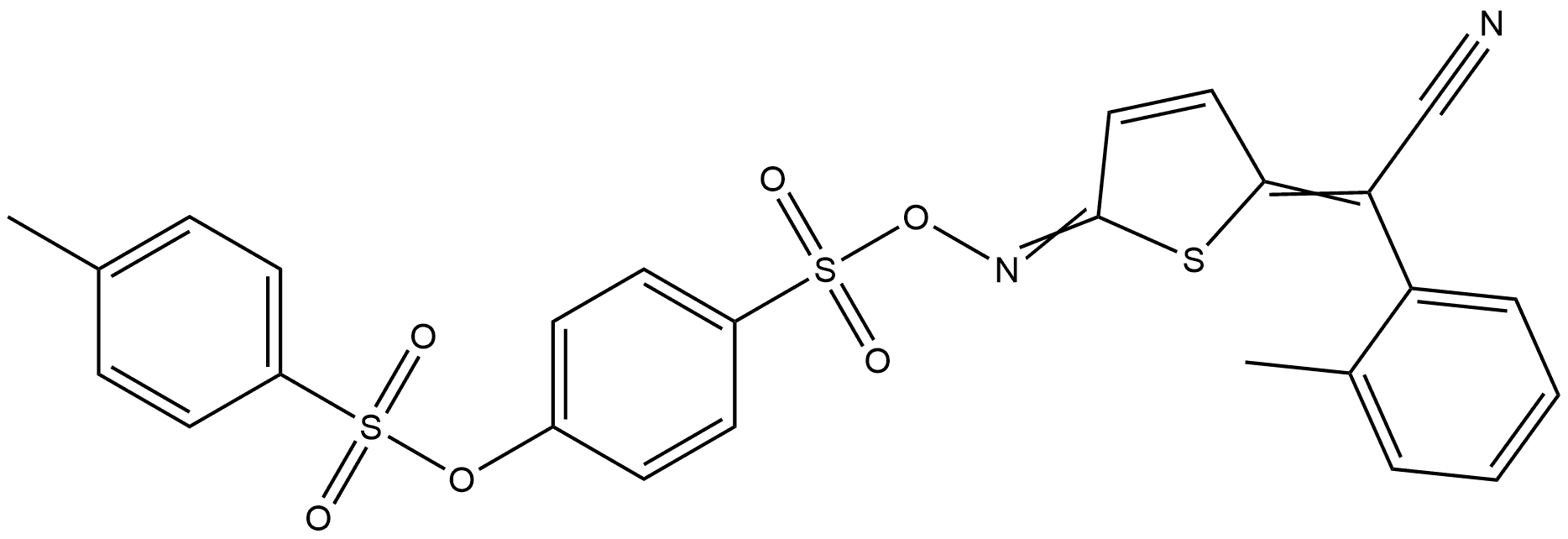 2-Methyl-α-[5-[[[[4-[[(4-methylphenyl)sulfonyl]oxy]phenyl]sulfonyl]oxy]imino]-2(5H)-thienylidene]benzeneacetonitrile Structure