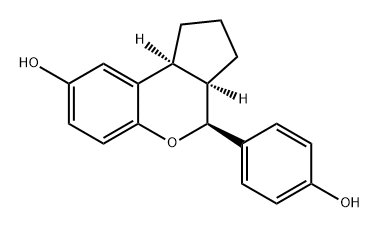 Cyclopenta[c][1]benzopyran-8-ol, 1,2,3,3a,4,9b-hexahydro-4-(4-hydroxyphenyl)-, (3aR,4S,9bS)- Struktur