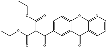 Propanedioic acid, 2-[(5-oxo-5H-[1]benzopyrano[2,3-b]pyridin-7-yl)carbonyl]-, 1,3-diethyl ester 结构式