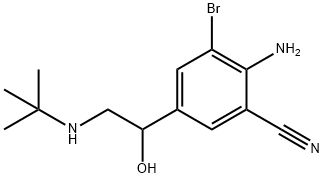 Benzonitrile, 2-amino-3-bromo-5-[2-[(1,1-dimethylethyl)amino]-1-hydroxyethyl]- Structure