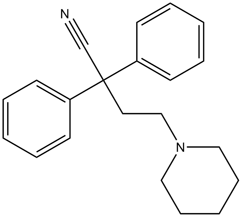 2,2-DIPHENYL-4-(PIPERIDIN-1-YL)BUTANENITRILE 结构式