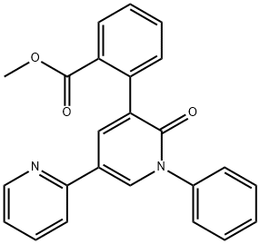 Benzoic acid, 2-(1',6'-dihydro-6'-oxo-1'-phenyl[2,3'-bipyridin]-5'-yl)-, methyl ester Structure
