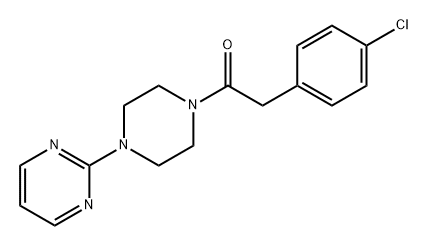 2-(4-氯苯基)-1-(4-(嘧啶-2-基)哌嗪-1-基)乙酮 结构式