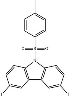9H-Carbazole, 3,6-diiodo-9-[(4-methylphenyl)sulfonyl]- 结构式