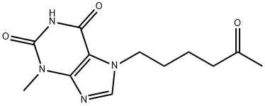 1H-Purine-2,6-dione, 3,7-dihydro-3-methyl-7-(5-oxohexyl)- Struktur