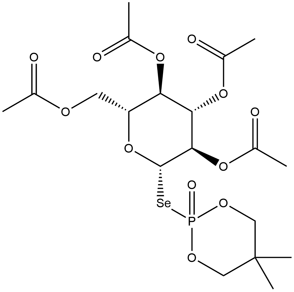 β-D-Glucopyranose, 1-Se-(5,5-dimethyl-2-oxido-1,3,2-dioxaphosphorinan-2-yl)-1-seleno-, tetraacetate (9CI) Structure