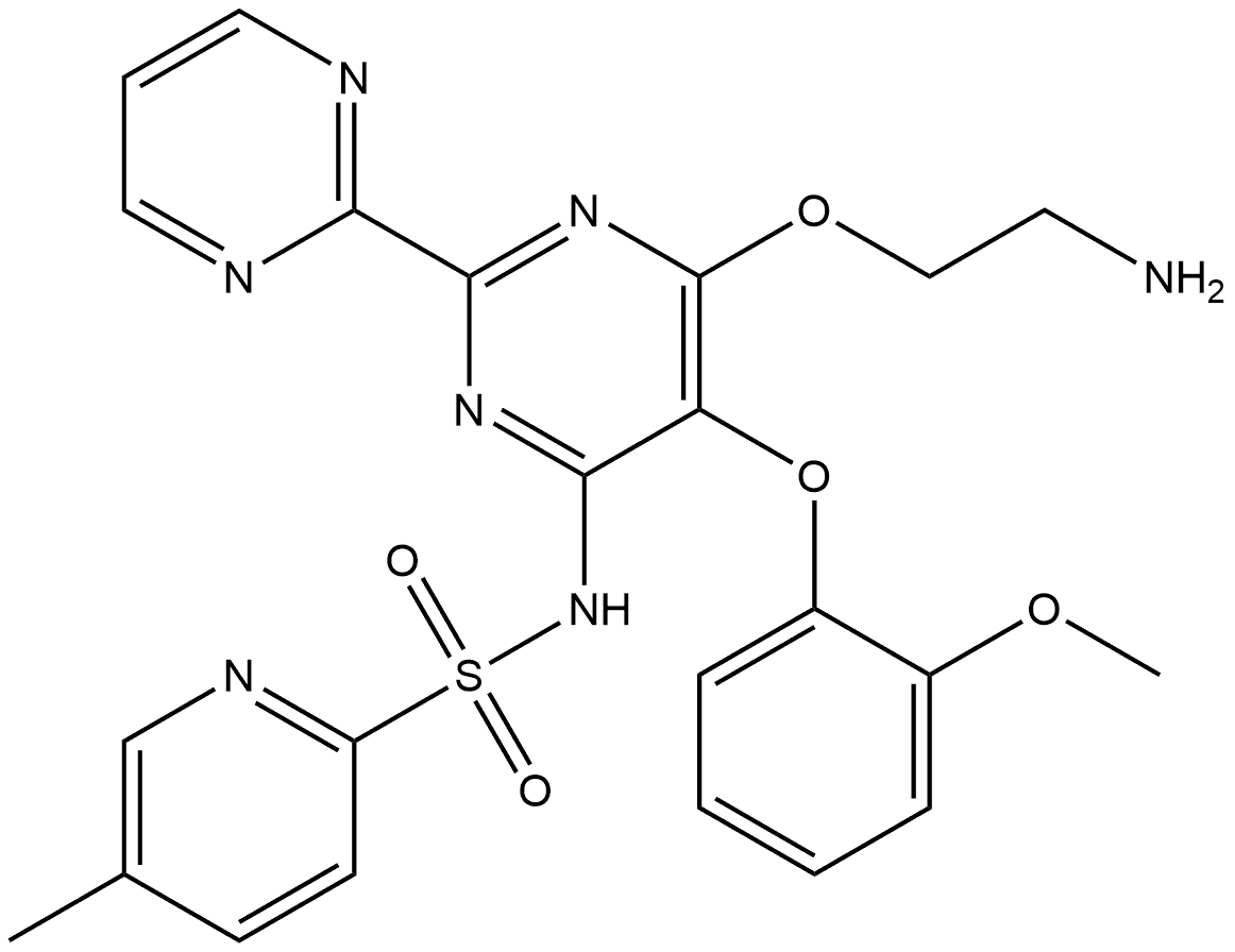 N-[6-(2-Aminoethoxy)-5-(2-methoxyphenoxy)[2,2′-bipyrimidin]-4-yl]-5-methyl-2-pyridinesulfonamide Structure