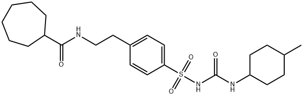 Urea, 1-p-(2-cycloheptanecarboxamidoethyl)phenylsulfonyl-3-(4-methylcyclohexyl)- Struktur