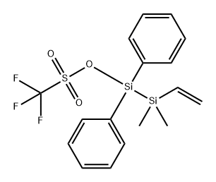 Methanesulfonic acid, trifluoro-, 2-ethenyl-2,2-dimethyl-1,1-diphenyldisilanyl ester (9CI) Struktur