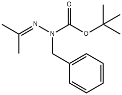 Hydrazinecarboxylic acid, 2-(1-methylethylidene)-1-(phenylmethyl)-, 1,1-dimethylethyl ester Struktur
