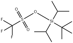 Methanesulfonic acid, 1,1,1-trifluoro-, (1,1-dimethylethyl)bis(1-methylethyl)silyl ester Structure