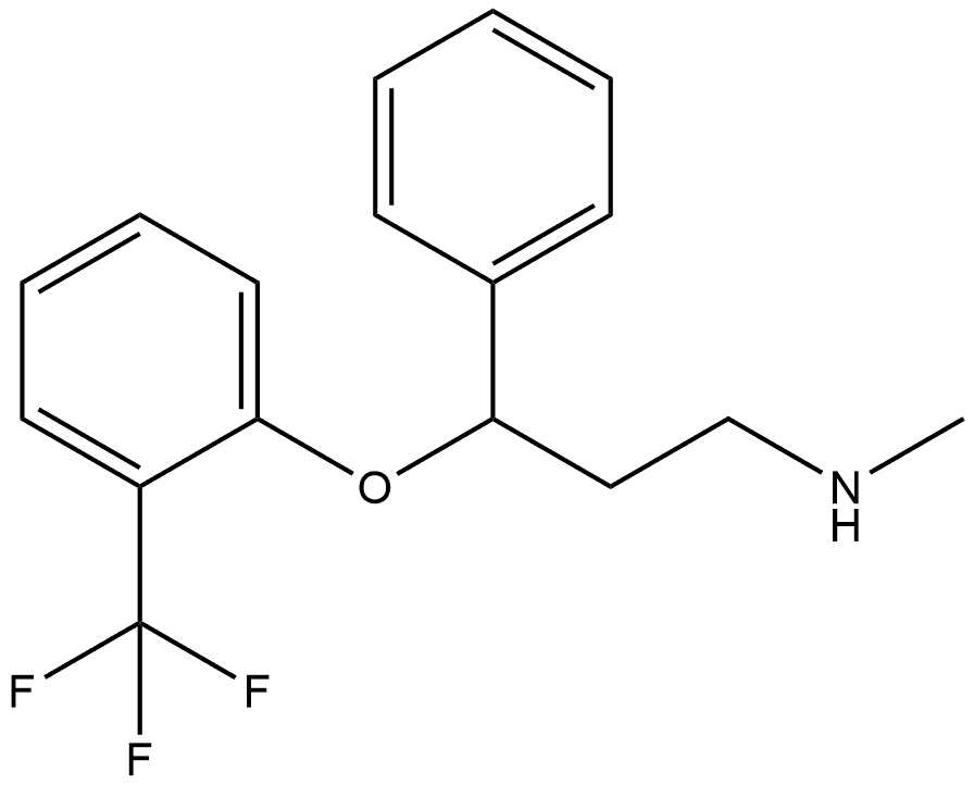 Fluoxetine Impurity 29,methyl({3-phenyl-3-[2-(trifluoromethyl)phenoxy]propyl})amine Structure