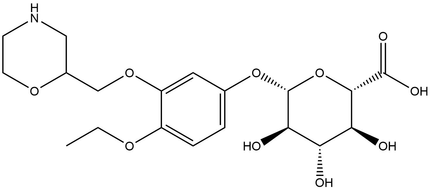 β-D-Glucopyranosiduronic acid, 4-ethoxy-3-(2-morpholinylmethoxy)phenyl Struktur