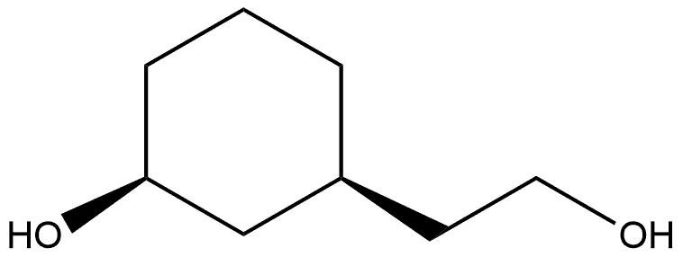 Cyclohexaneethanol, 3-hydroxy-, cis- Structure