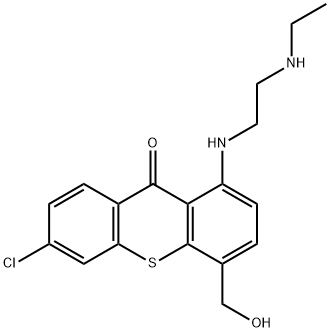 9H-Thioxanthen-9-one, 6-chloro-1-[[2-(ethylamino)ethyl]amino]-4-(hydroxymethyl)- Struktur