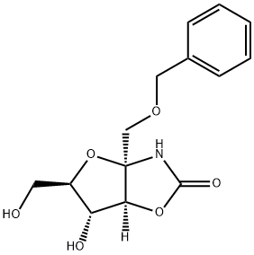 1-O-benzyl-2-N,3-O-carbonyl-β-D-fructofuranosylamine Structure