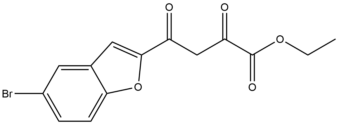 4-(5-溴苯并呋喃-2-基)-2,4-二氧代丁酸乙酯 结构式