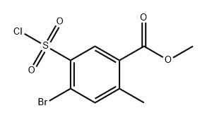 Benzoic acid, 4-bromo-5-(chlorosulfonyl)-2-methyl-, methyl ester Struktur