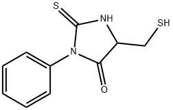 4-Imidazolidinone, 5-(mercaptomethyl)-3-phenyl-2-thioxo- 结构式