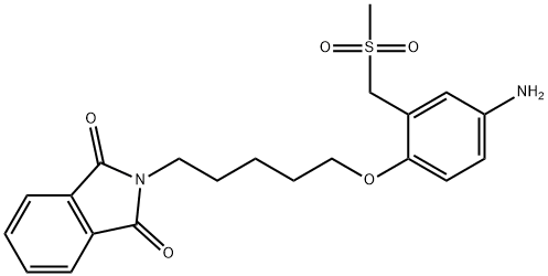 1H-Isoindole-1,3(2H)-dione, 2-[5-[4-amino-2-[(methylsulfonyl)methyl]phenoxy]pentyl]- 化学構造式