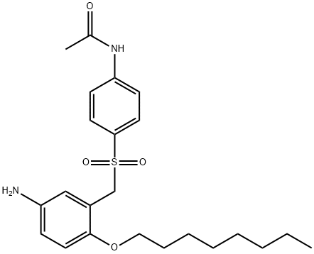 Acetamide, N-[4-[[[5-amino-2-(octyloxy)phenyl]methyl]sulfonyl]phenyl]- Structure