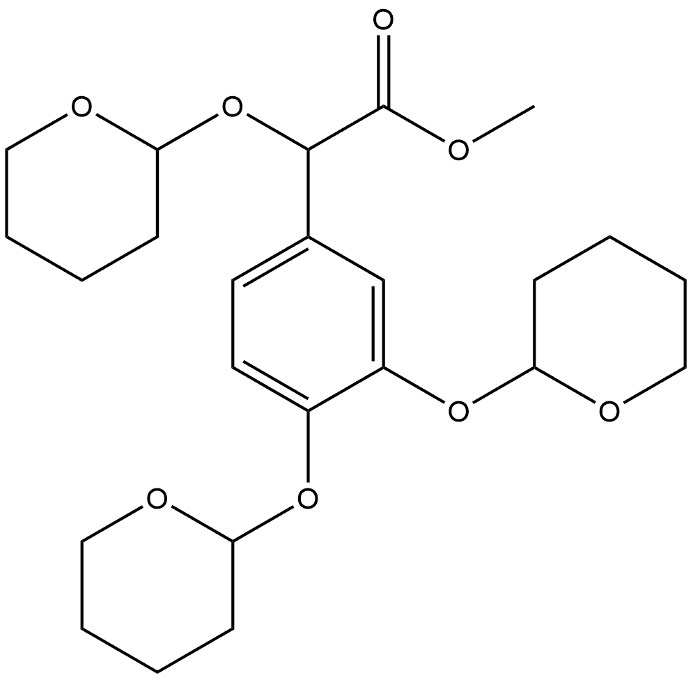 α,3,4-Tris[(tetrahydro-2H-pyran-2-yl)oxy]benzeneacetic Acid Methyl Ester Struktur