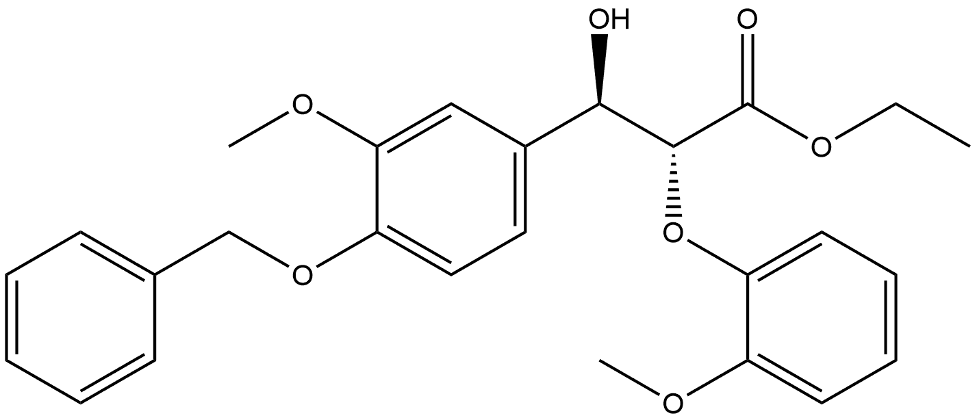 Ethyl β-hydroxy-3-methoxy-α-(2-methoxyphenoxy)-4-(phenylmethoxy)benzenepropanoate,58497-34-0,结构式