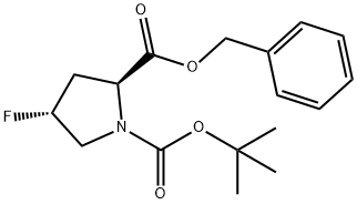 1,2-Pyrrolidinedicarboxylic acid, 4-fluoro-, 1-(1,1-dimethylethyl) 2-(phenylmethyl) ester, (2S,4R)- Structure