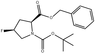 (2S,4S)-N-BOC-顺式-4-氟-L-脯氨酸苄酯, 587888-04-8, 结构式