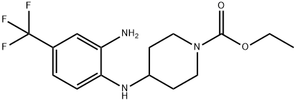 1-Piperidinecarboxylic acid, 4-[[2-amino-4-(trifluoromethyl)phenyl]amino]-, ethyl ester Structure