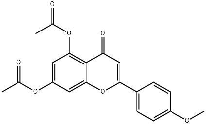 4H-1-Benzopyran-4-one, 5,7-bis(acetyloxy)-2-(4-methoxyphenyl)- Struktur