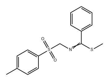 Benzenecarboximidothioic acid, N-[[(4-methylphenyl)sulfonyl]methyl]-, methyl ester Struktur