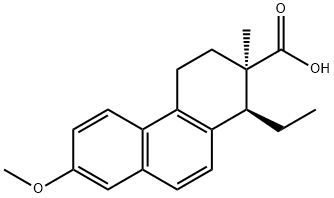 [1S,(+)]-1α-Ethyl-1,2,3,4-tetrahydro-7-methoxy-2-methylphenanthrene-2α-carboxylic acid Structure