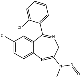 3H-1,4-Benzodiazepin-2-amine, 7-chloro-5-(2-chlorophenyl)-N-methyl-N-nitroso- Structure