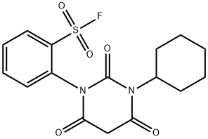 Benzenesulfonyl fluoride, 2-(3-cyclohexyltetrahydro-2,4,6-trioxo-1(2H)-pyrimidinyl)- Structure