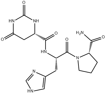 L-Prolinamide, N-[[(4S)-hexahydro-2,6-dioxo-4-pyrimidinyl]carbonyl]-L-histidyl- Struktur