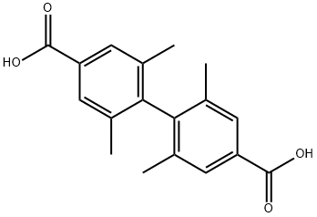 [1,1'-Biphenyl]-4,4'-dicarboxylic acid, 2,2',6,6'-tetramethyl- Structure