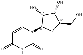 1-(-2,3-Dihydroxy-4-hydroxymethyl-cyclopentyl)-1H-pyrimidine-2,4-dione, rel-(1S,2R,3S,4S)-, 59967-83-8, 结构式
