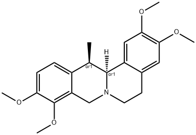 6H-Dibenzo[a,g]quinolizine,5,8,13,13a-tetrahydro-2,3,9,10-tetramethoxy-13-methyl-, (13R,13aS)-rel-,6018-35-5,结构式