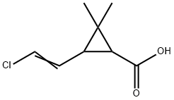 Cyclopropanecarboxylic acid, 3-(2-chloroethenyl)-2,2-dimethyl- Struktur