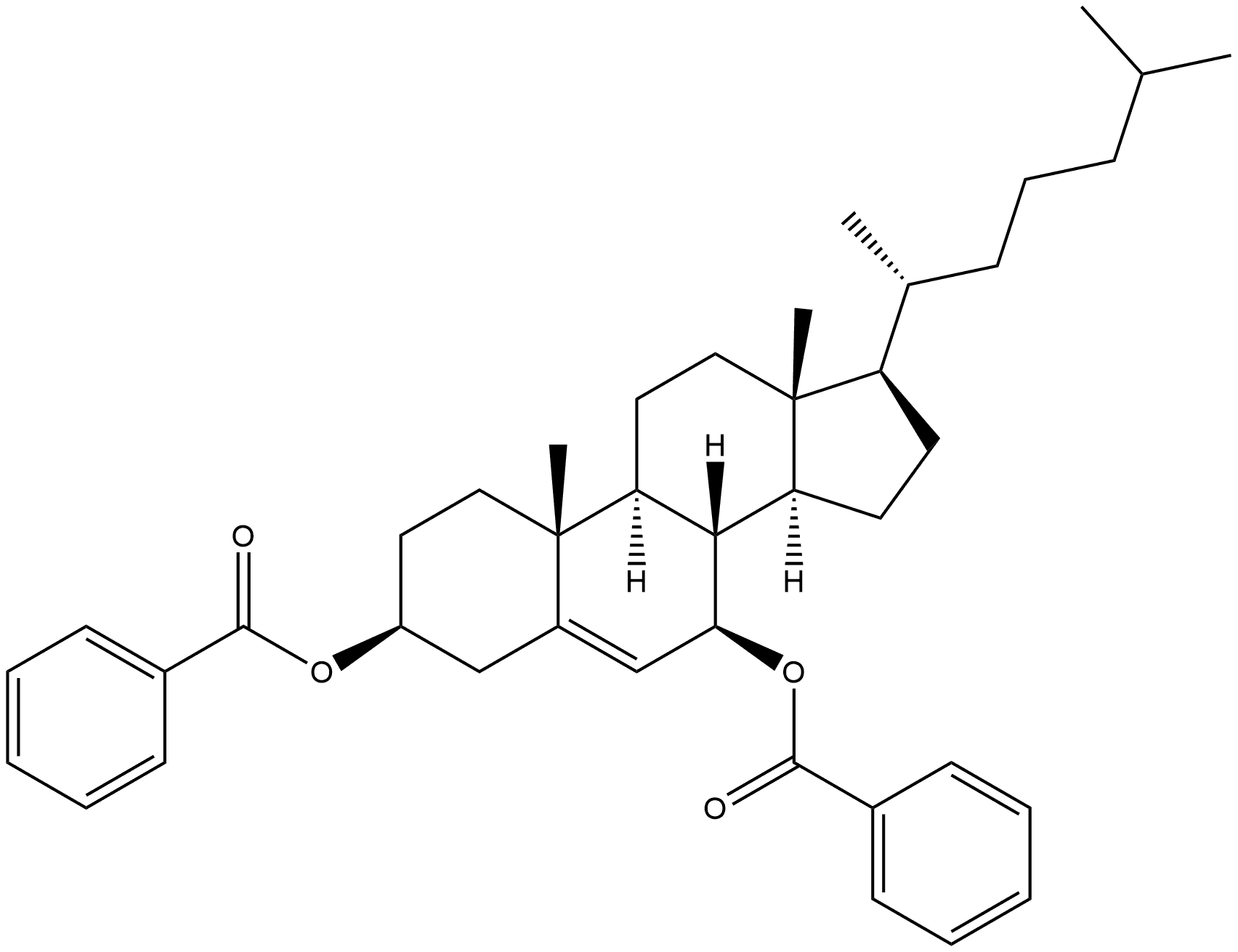 Cholest-5-ene-3,7-diol, dibenzoate, (3β,7β)- (9CI) Struktur